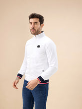 Men's Solid Zip-Front Regular Fit Jacket with Mock Collar